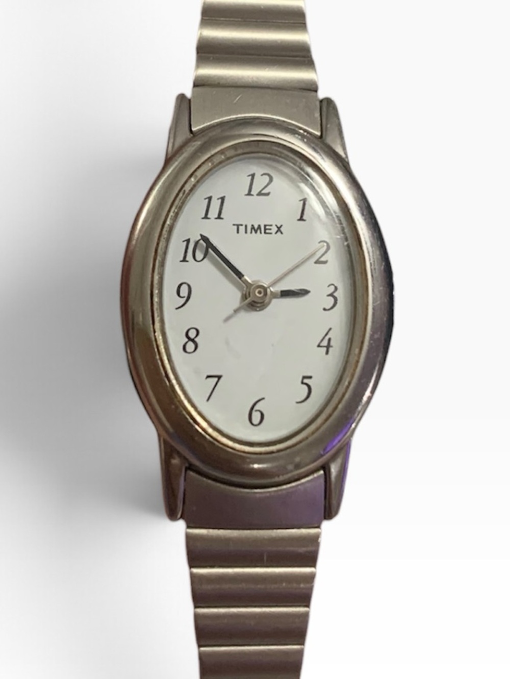 Timex Petite Women's Silver Oval Analog Watch